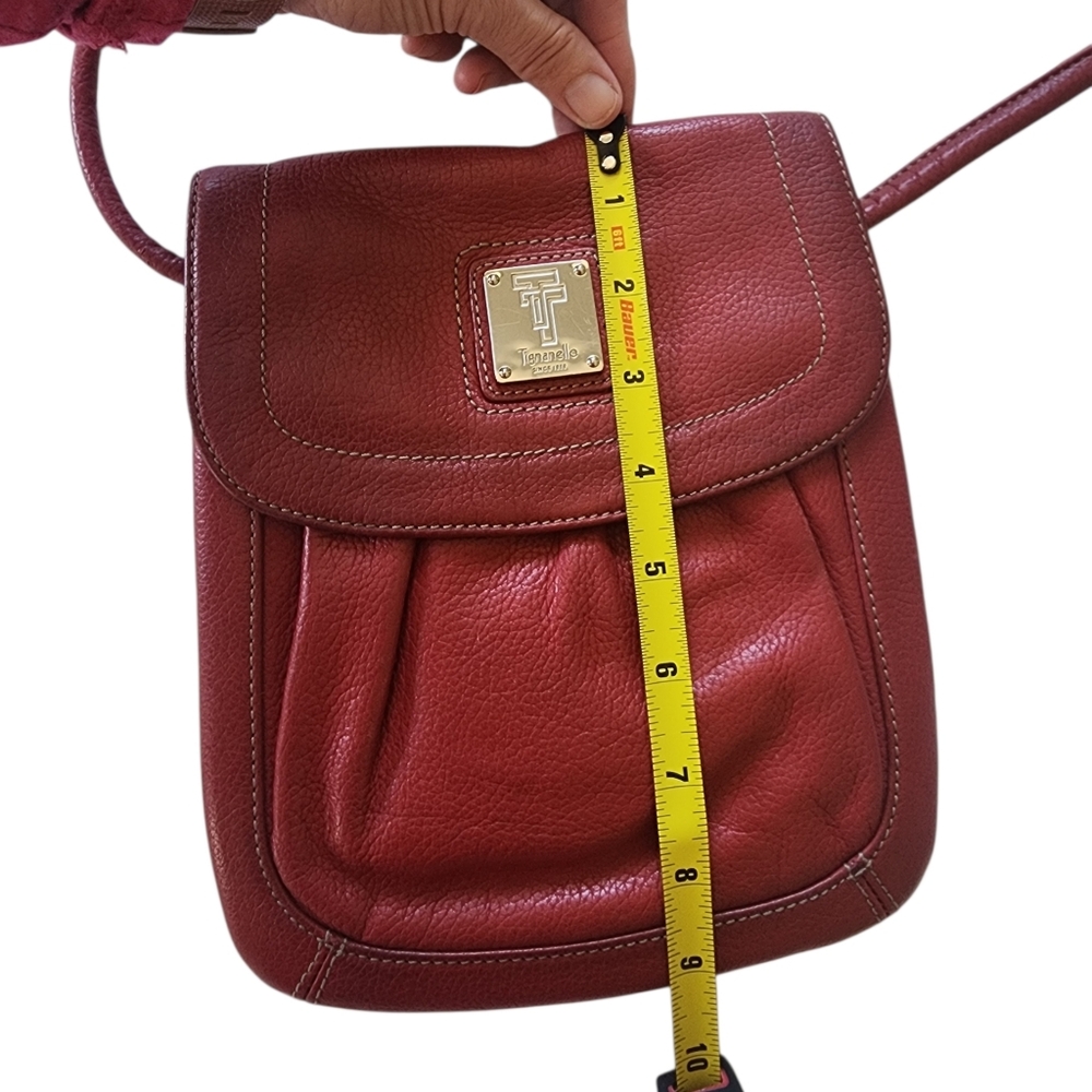 Tignanello Burgundy Leather Crossbody Bag Deep Red